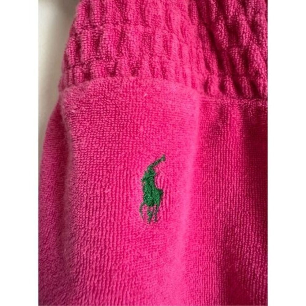 Ralph Lauren Baby Girl sz 9 Mo Pink Terrycloth Rutched Ruffle One Piece Beachy - Picture 3 of 7